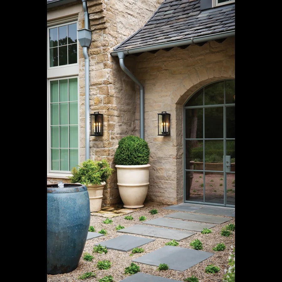3 Light 22" Tall Outdoor Wall Sconce