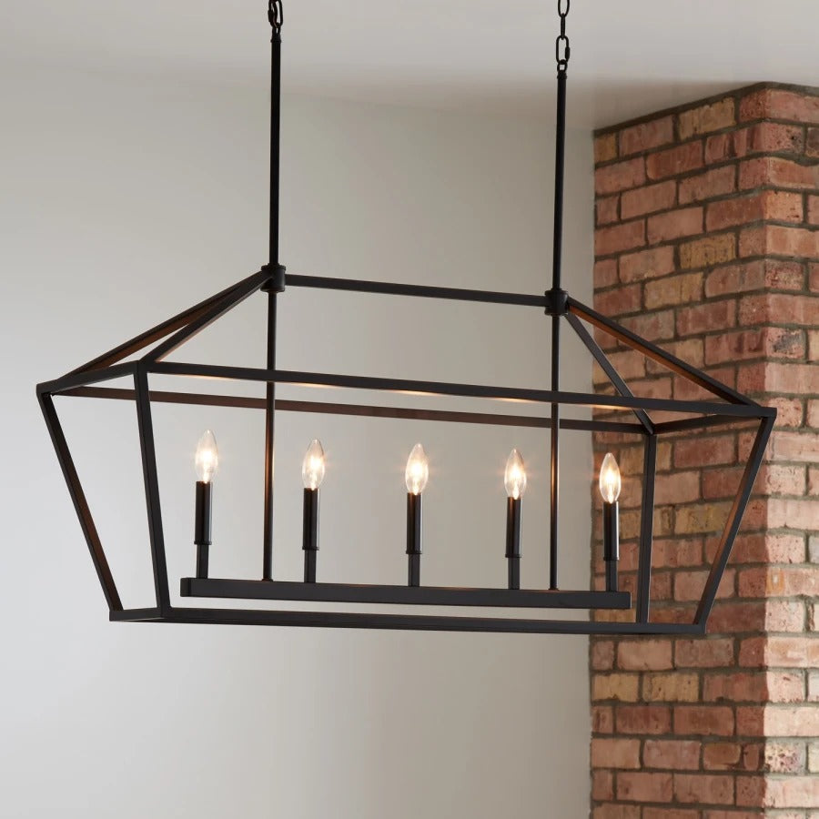 5-Light 40 Inch Wide Taper Candle Chandelier