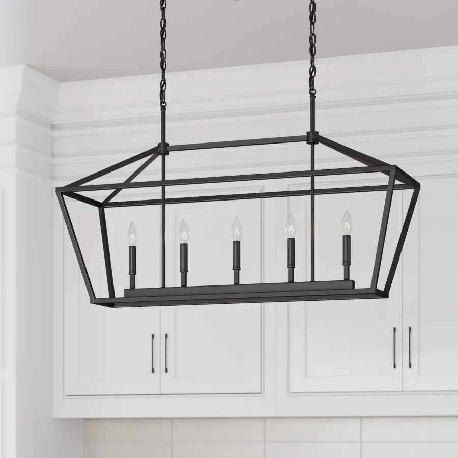 5-Light 40 Inch Wide Taper Candle Chandelier