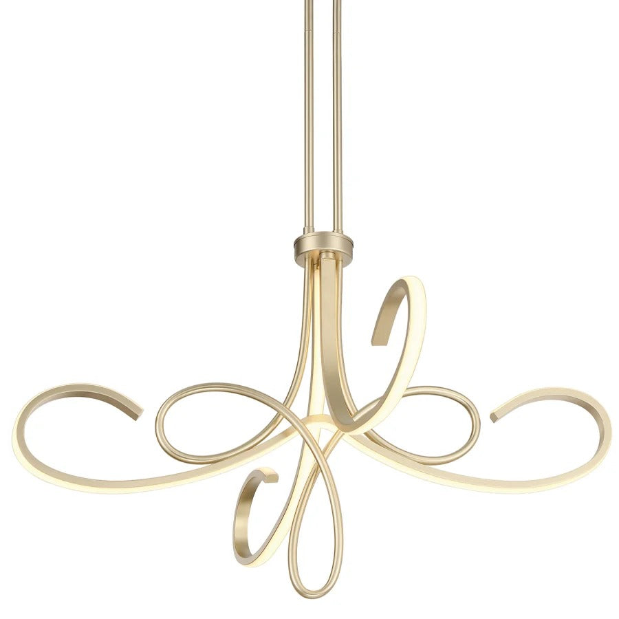 Affordable Luxury Curved Gold LED Pendant Light