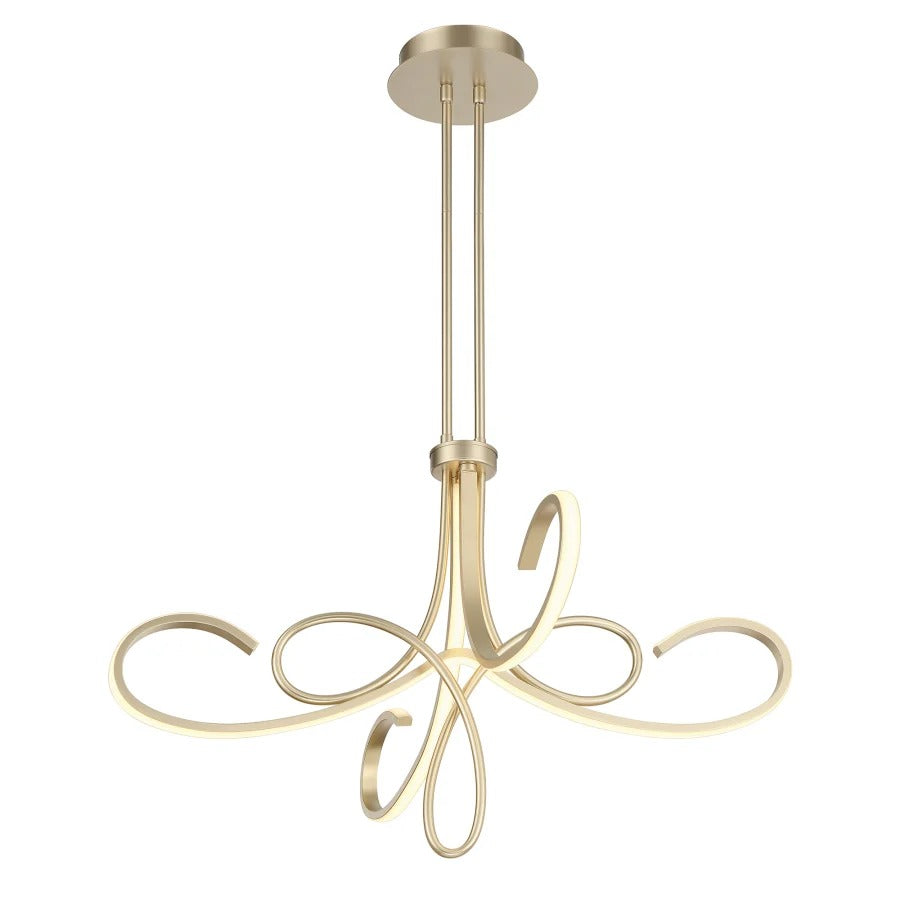 Affordable Luxury Curved Gold LED Pendant Light