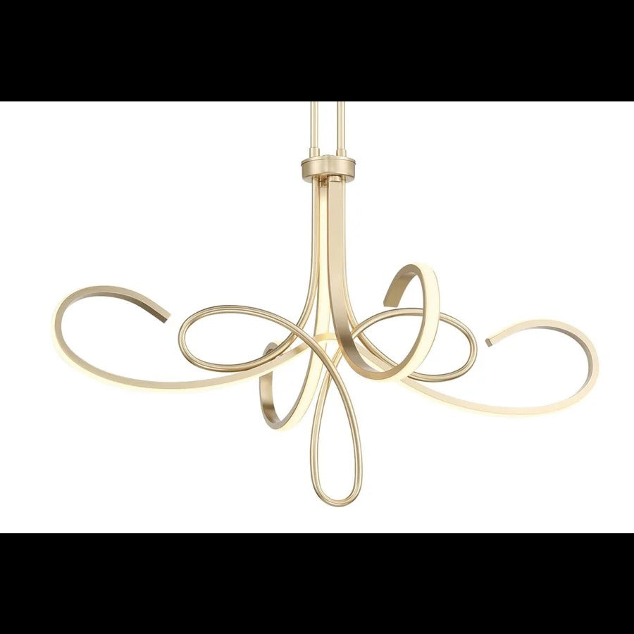 Affordable Luxury Curved Gold LED Pendant Light