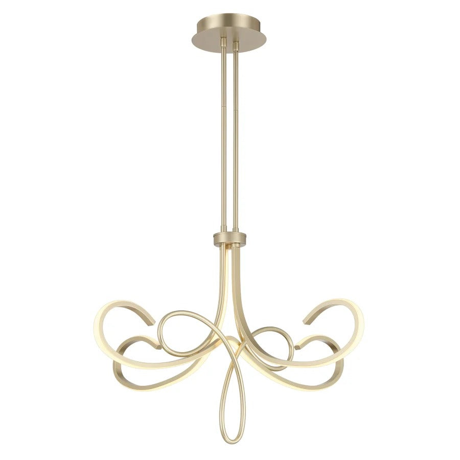 Affordable Luxury Curved Gold LED Pendant Light