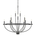 Black Circular Multi Light Wrought Iron Chandelier