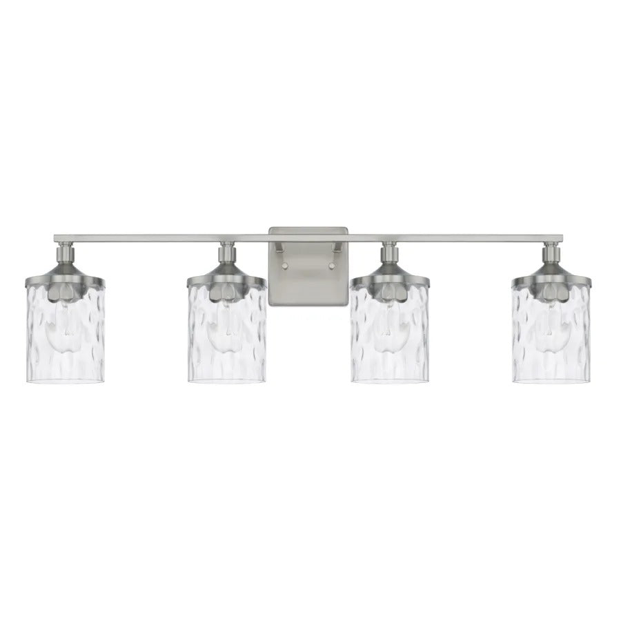 Four Light Ribbed Glass Bathroom Vanity Light