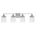Four Light Ribbed Glass Bathroom Vanity Light