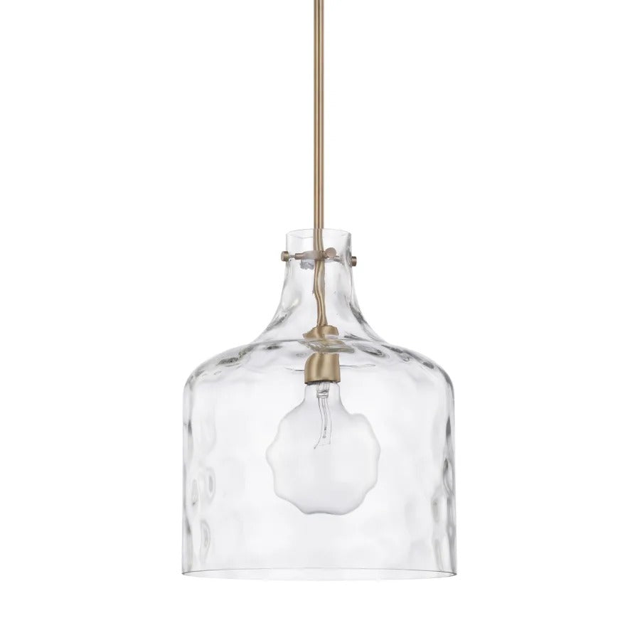 Ribbed Transparent Glass Pendant Light