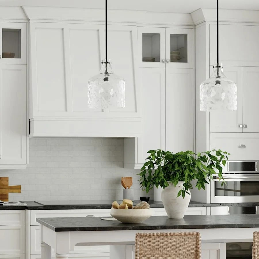 Ribbed Transparent Glass Pendant Light