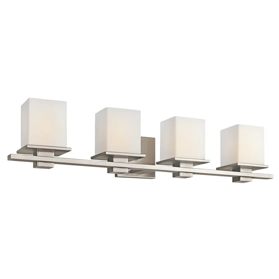 Square Frosted Glass 4-Light Vanity Light