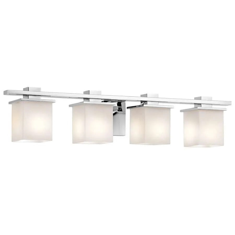 Square Frosted Glass 4-Light Vanity Light