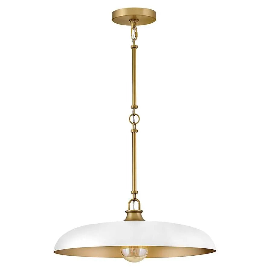 Vintage Brass and Glass Pendant Light