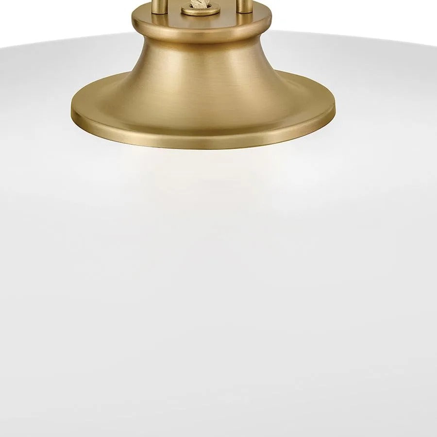 Vintage Brass and Glass Pendant Light